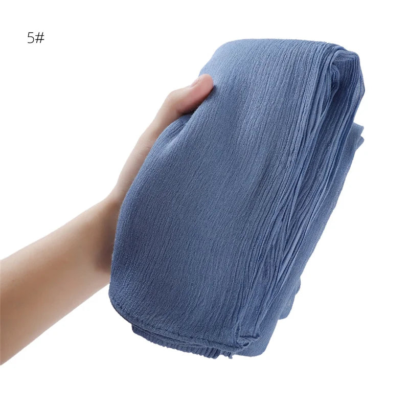 Écharpe Hijab à Plis Rayonne Coton - Turban Musulman Grande Taille