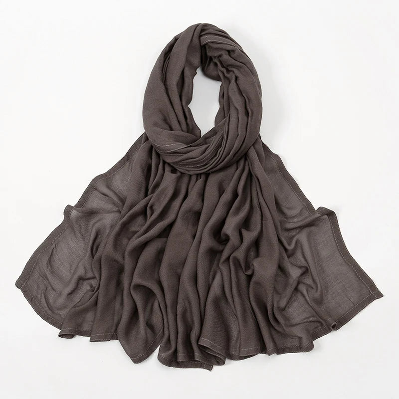 Hijab Modal Rayonne Coton - Écharpe Musulmane Unie 170x70cm