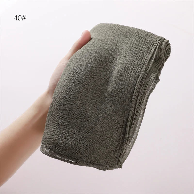 Écharpe Hijab à Plis Rayonne Coton - Turban Musulman Grande Taille