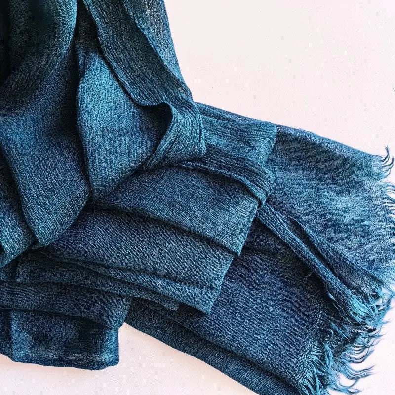 Foulard Viscose Coton avec Pompon - Hijab Musulman 61 Couleurs Unies