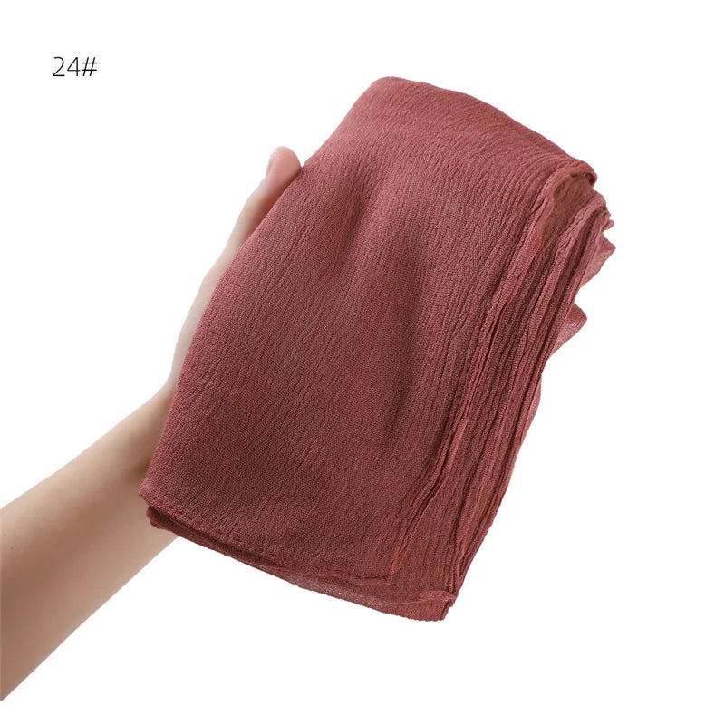 Écharpe Hijab à Plis Rayonne Coton - Turban Musulman Grande Taille