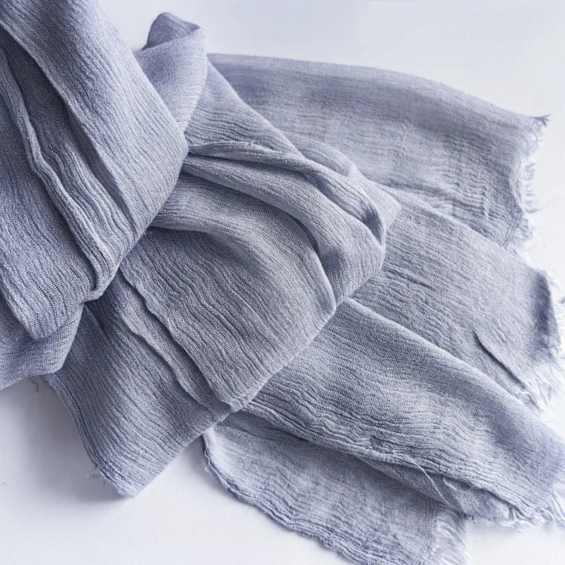 Foulard Viscose Coton avec Pompon - Hijab Musulman 61 Couleurs Unies