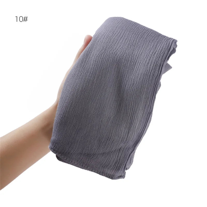 Écharpe Hijab à Plis Rayonne Coton - Turban Musulman Grande Taille