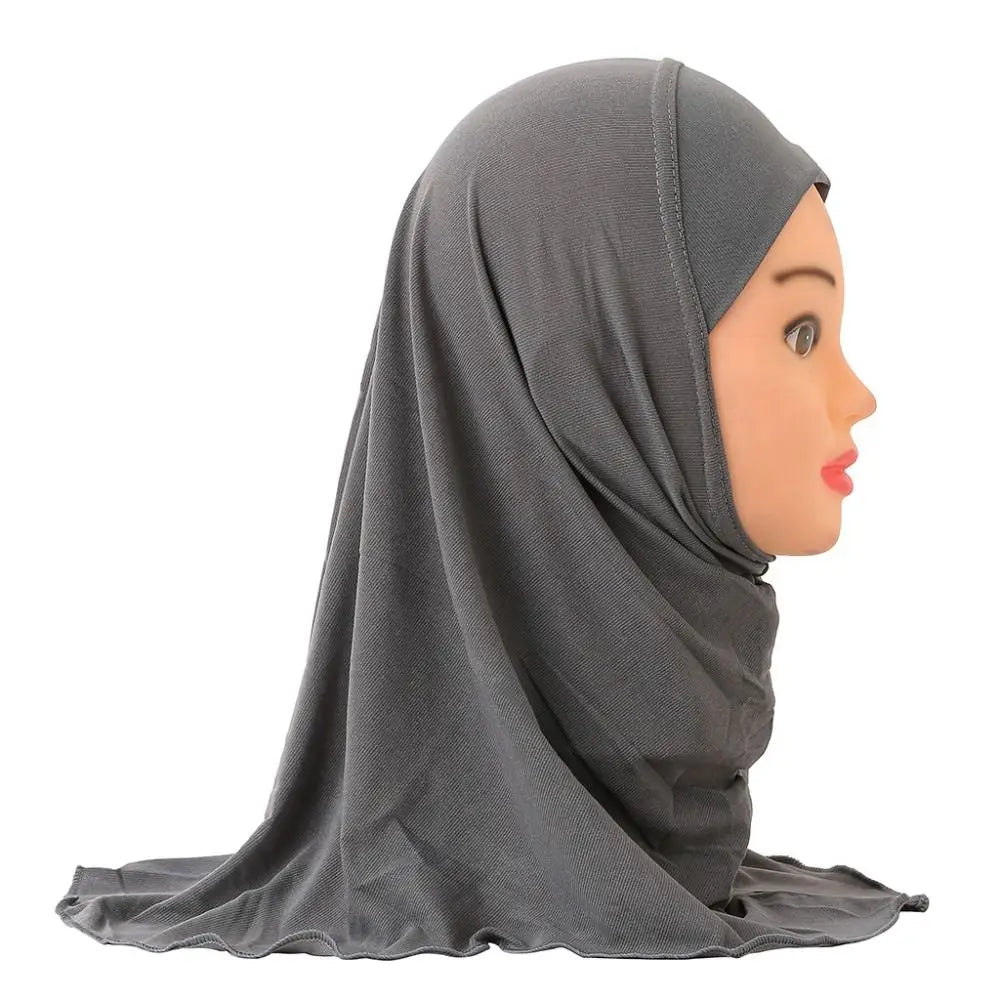 Hijabs Enfants Filles 50cm - Écharpe Islamique 2-7 ans Extensible