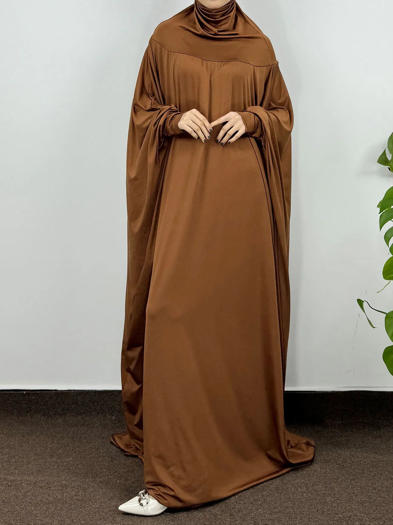 Abaya islamique modeste Ramadan robe musulmane Abayas à capuche à manches longues une pièce prière Hijab robe femmes Jilbabs caftans turcs