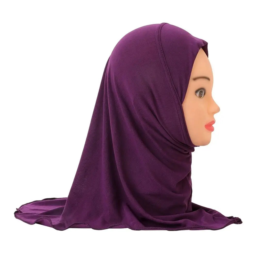 Hijabs Enfants Filles 50cm - Écharpe Islamique 2-7 ans Extensible