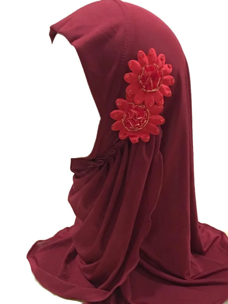Hijabs Enfants Filles 2-7 ans - Turbans Instantanés Sous-Écharpe Prière