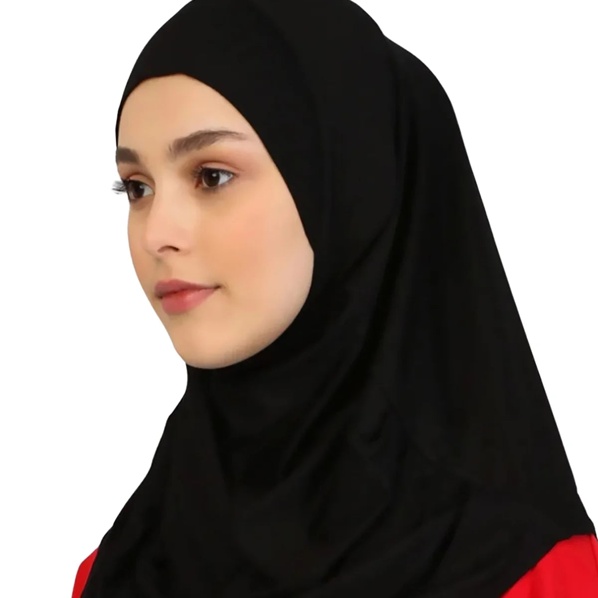 Modal Islamique Noir Hijab Abaya - Jersey Turban Enveloppe Instantanée