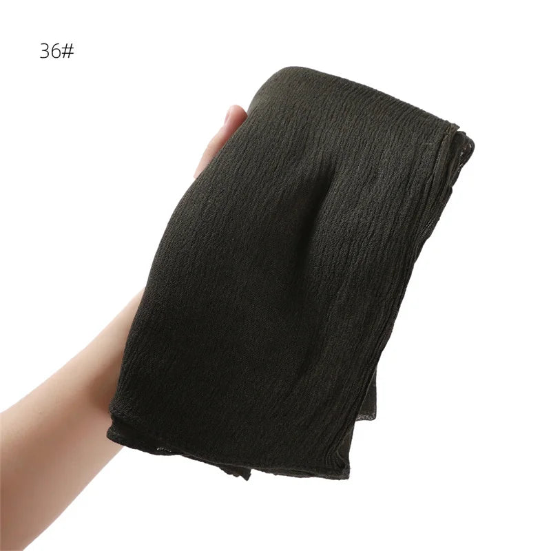 Écharpe Hijab à Plis Rayonne Coton - Turban Musulman Grande Taille