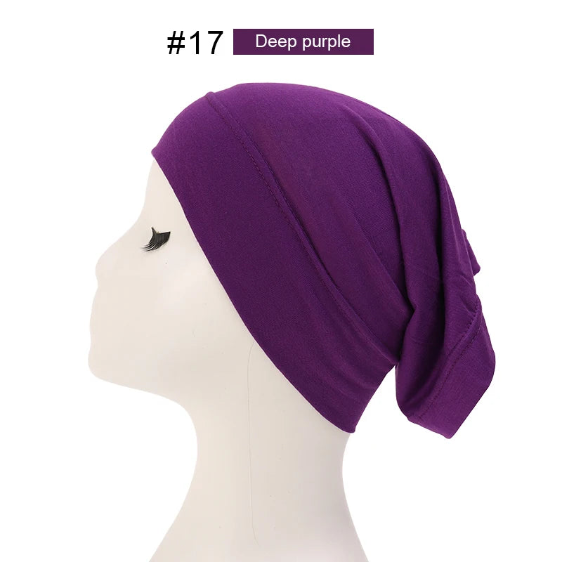 Hijab Casquettes Modal Coton - Sous-Écharpe Turban Islamique Femmes