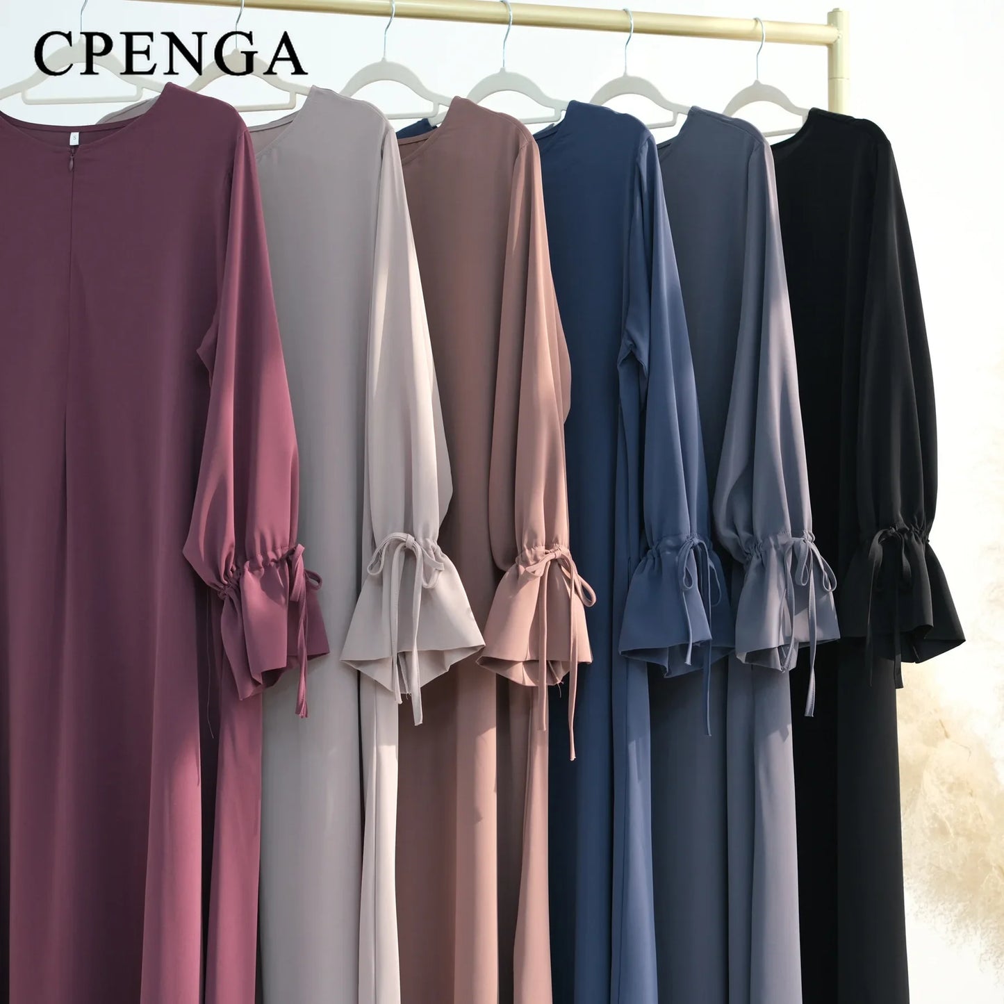 Abaya Ramadan 2025 Couleur Unie - Robe Musulmane Élégante Style Dubaï