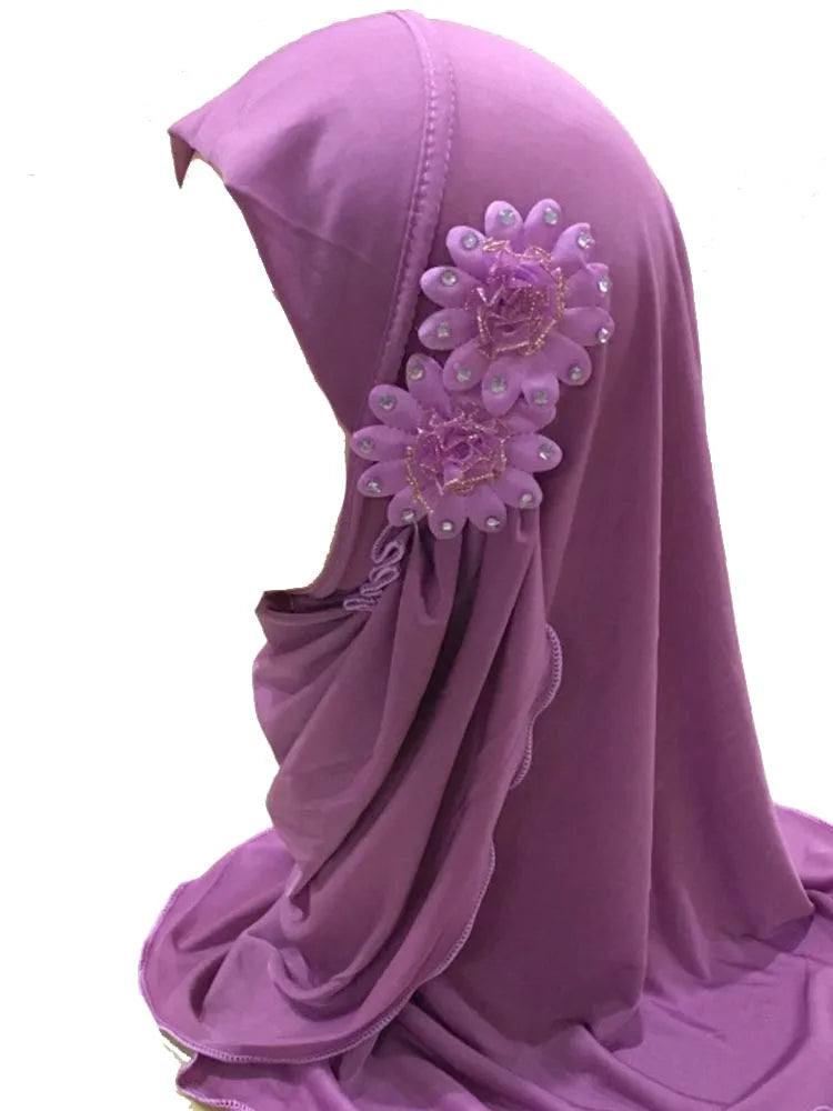 Hijabs Enfants Filles 2-7 ans - Turbans Instantanés Sous-Écharpe Prière
