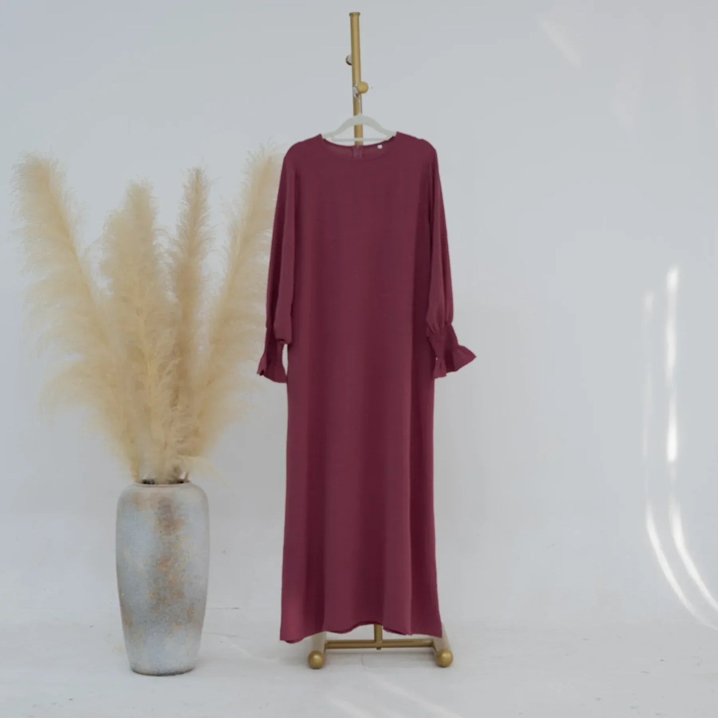 Abaya Robe Longue Style Pansement - Vêtement Musulman Simple Dubaï