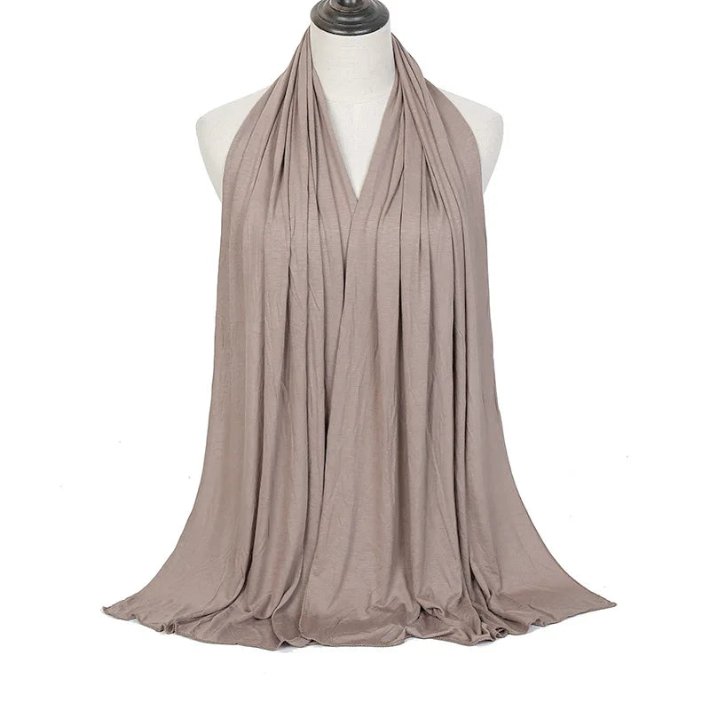 Hijab Jersey Coton Modal 170x60cm - Long Châle Musulman Turban Doux