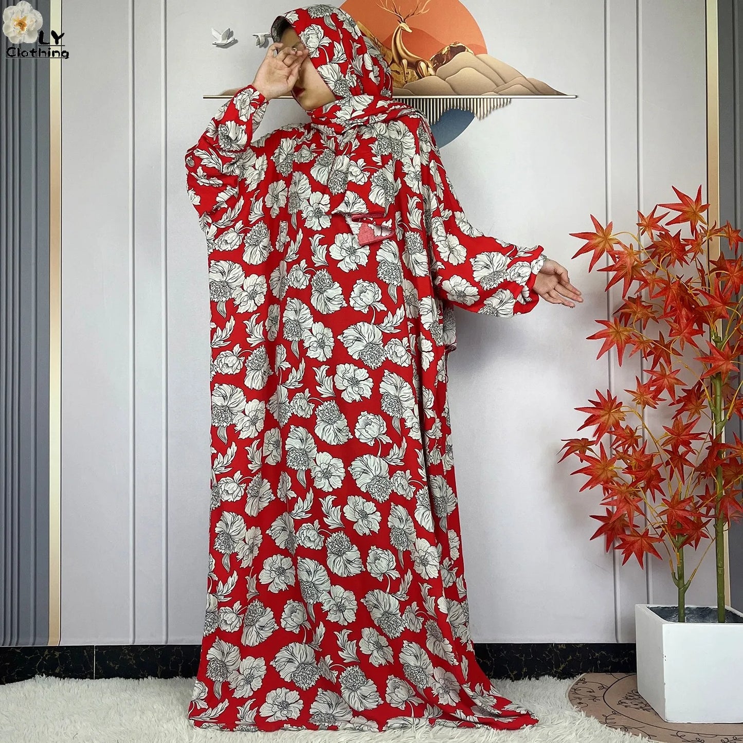 Abayas Musulmanes Ramadan Coton - Robes Prière Manches Longues