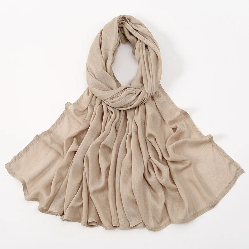 Hijab Modal Rayonne Coton - Écharpe Musulmane Unie 170x70cm
