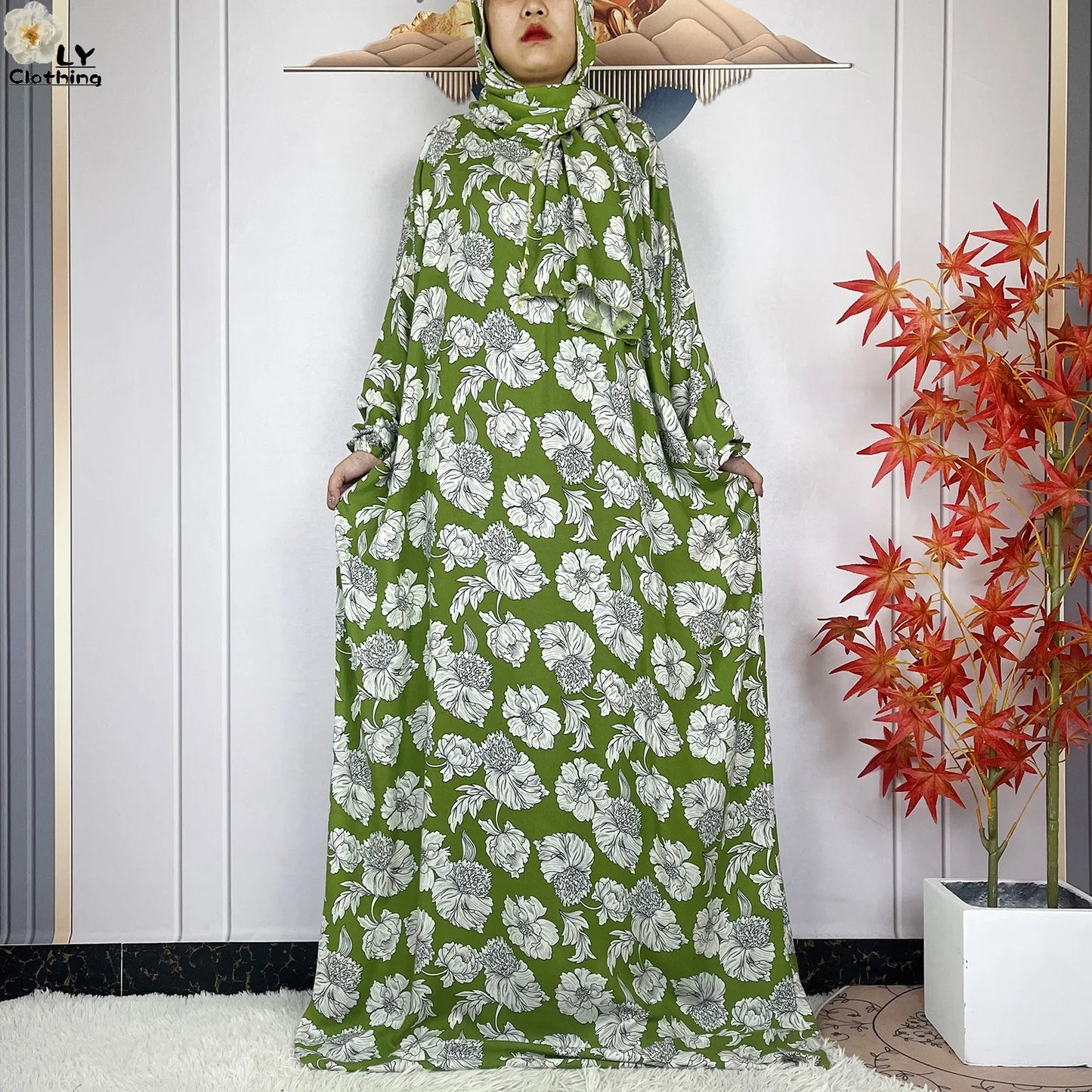 Abayas Musulmanes Ramadan Coton - Robes Prière Manches Longues
