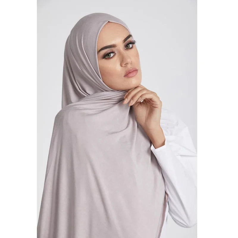 Hijab Jersey Coton Modal 170x60cm - Long Châle Musulman Turban Doux