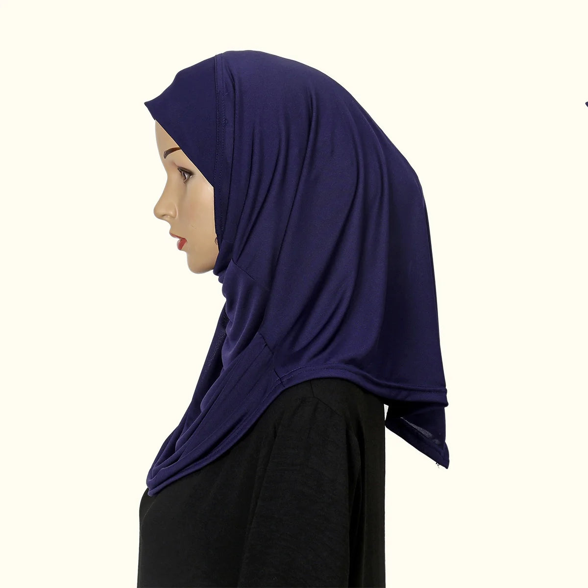 Modal Islamique Noir Hijab Abaya - Jersey Turban Enveloppe Instantanée