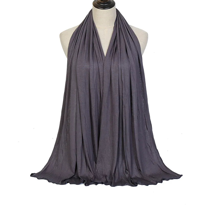 Hijab Jersey Coton Modal 170x60cm - Long Châle Musulman Turban Doux
