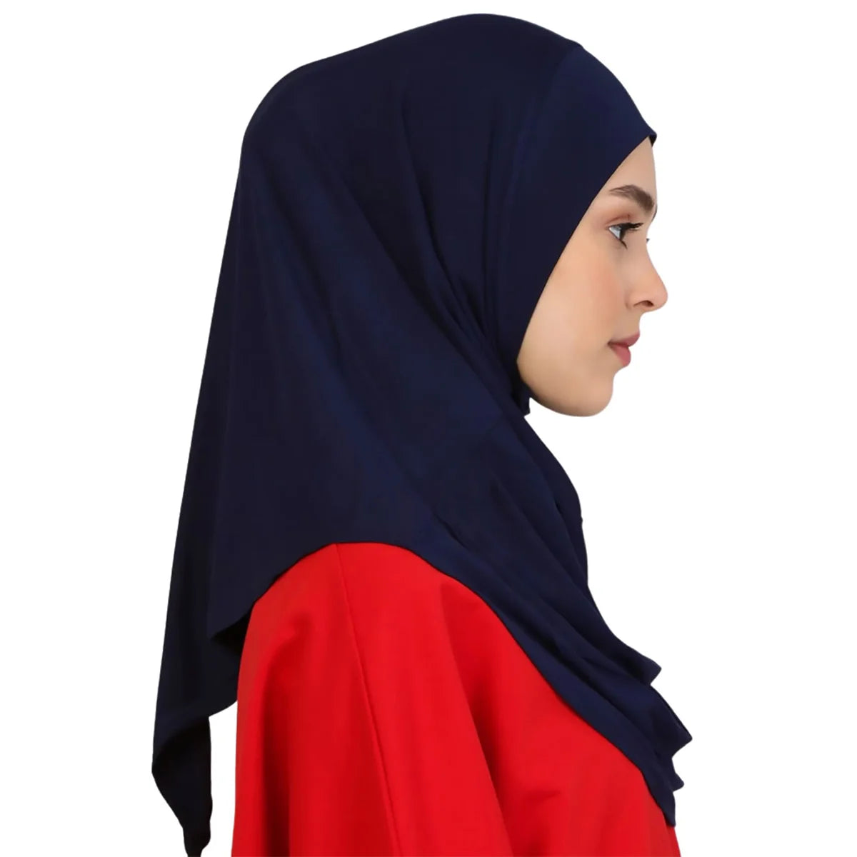 Modal Islamique Noir Hijab Abaya - Jersey Turban Enveloppe Instantanée