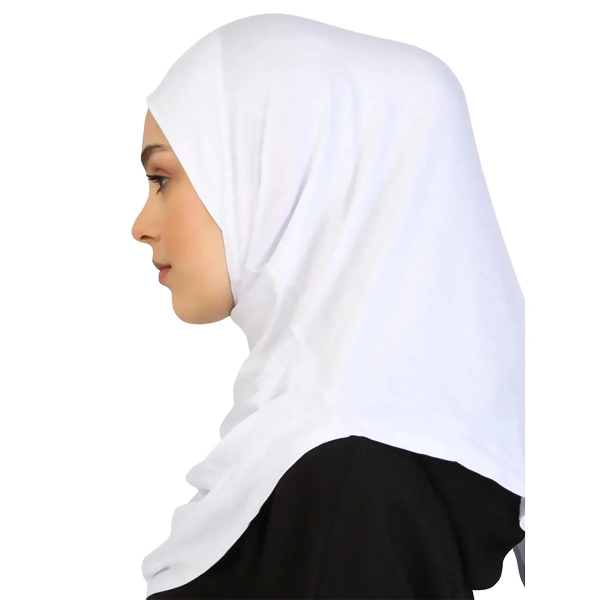 Modal Islamique Noir Hijab Abaya - Jersey Turban Enveloppe Instantanée
