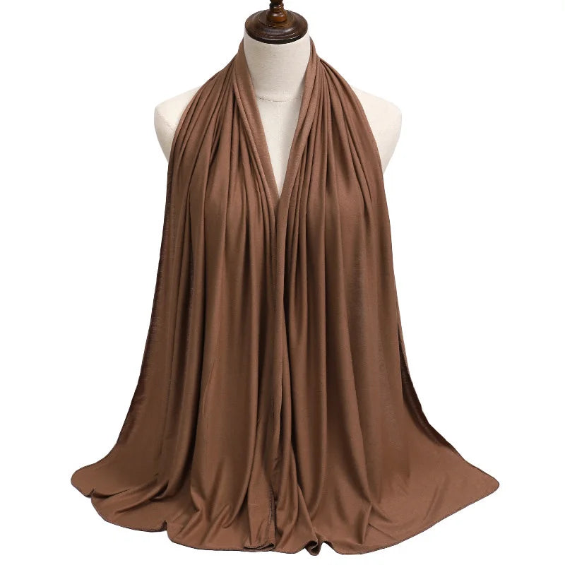 Hijab Jersey Coton Modal 170x60cm - Long Châle Musulman Turban Doux