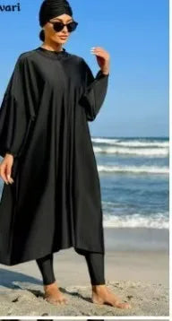 Burkini Musulman Femme Couverture Complète - Maillot de Bain avec Hijab