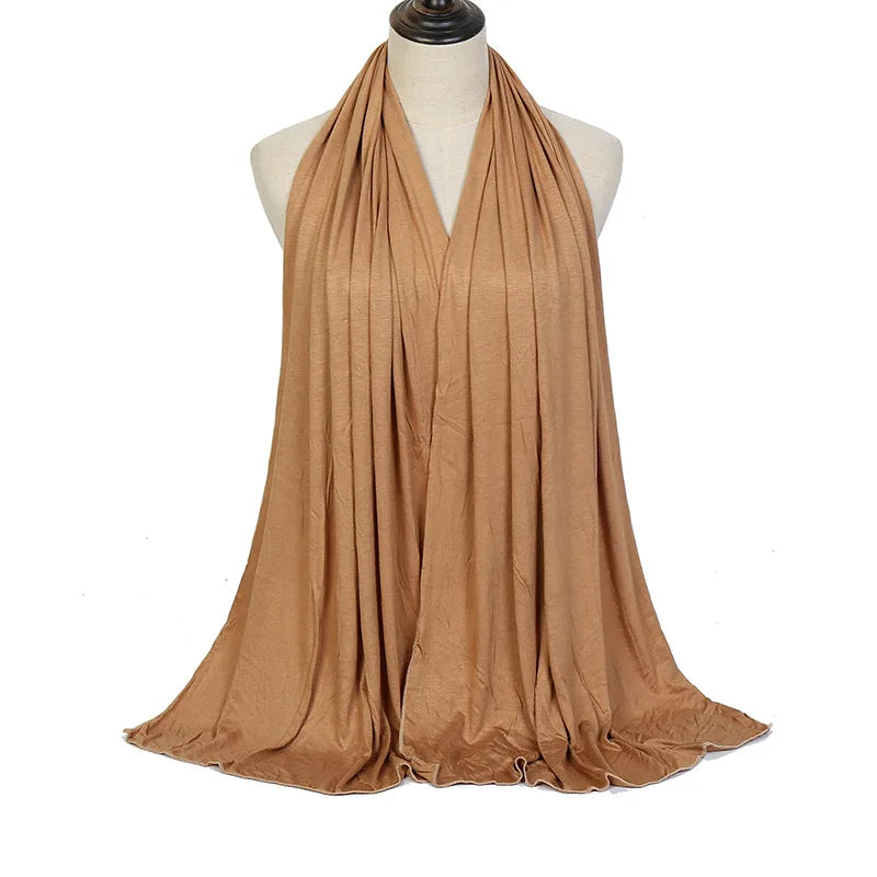 Hijab Jersey Coton Modal 170x60cm - Long Châle Musulman Turban Doux