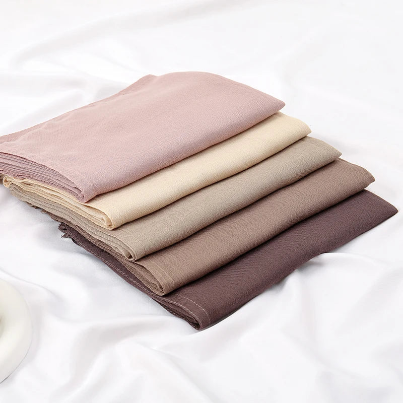 Hijab Modal Rayonne Coton - Écharpe Musulmane Unie 170x70cm