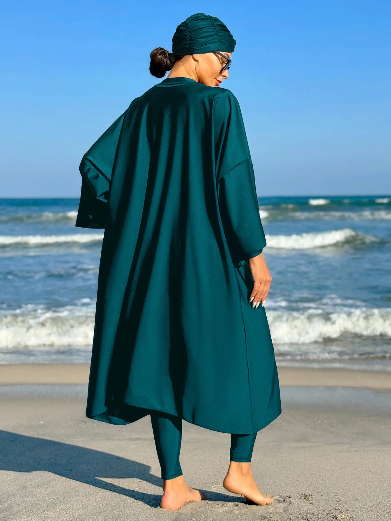 Burkini Musulman Femme Couverture Complète - Maillot de Bain avec Hijab