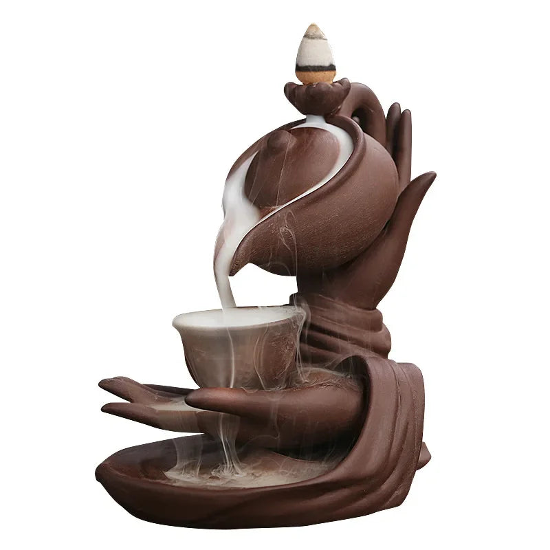 Décoration Zen Bouddha Lotus - Brûleur d'Encens Méditation Maison