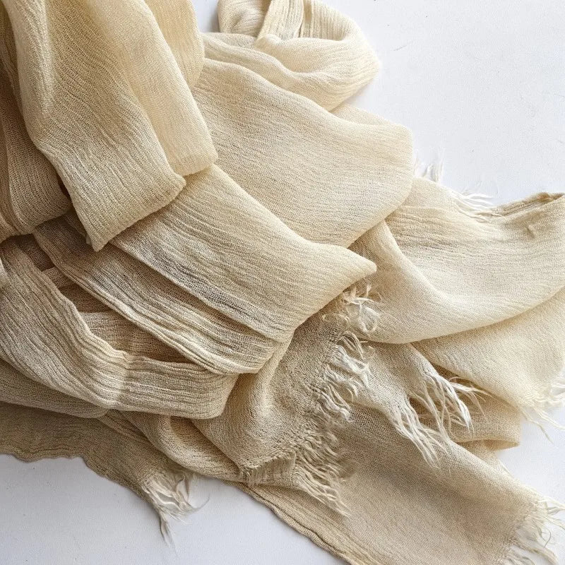 Foulard Viscose Coton avec Pompon - Hijab Musulman 61 Couleurs Unies