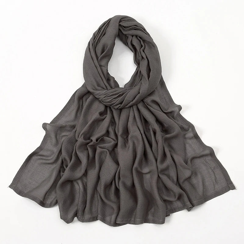 Hijab Modal Rayonne Coton - Écharpe Musulmane Unie 170x70cm