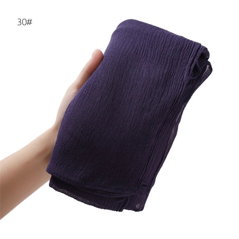 Écharpe Hijab à Plis Rayonne Coton - Turban Musulman Grande Taille