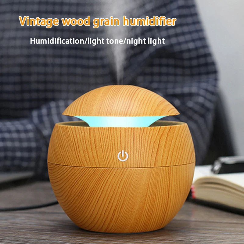 Humidificateur Champignon 200ml USB - Diffuseur Arôme LED 7 Couleurs