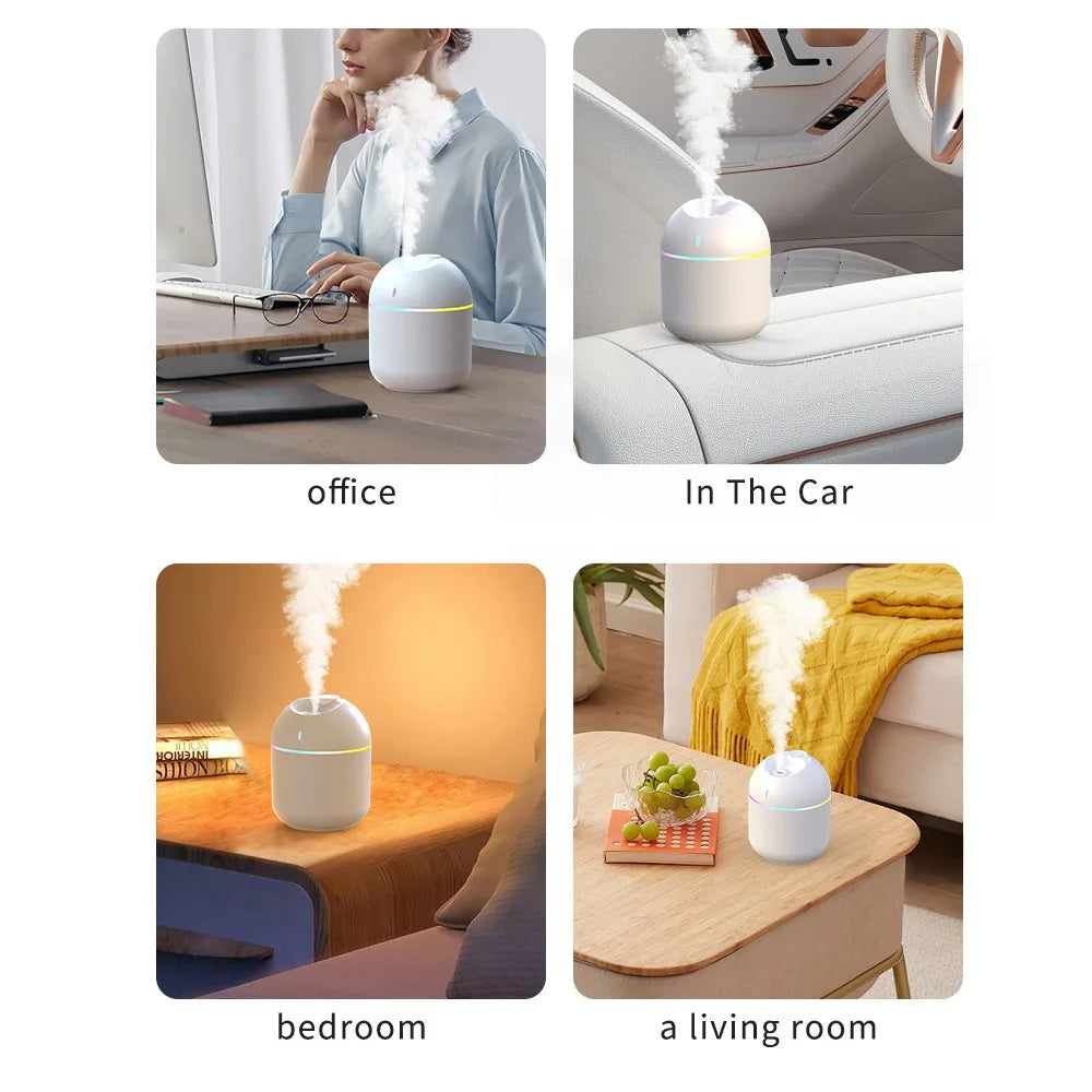 Humidificateur d'Air 270ML USB - Diffuseur Arôme Brume Fraîche LED