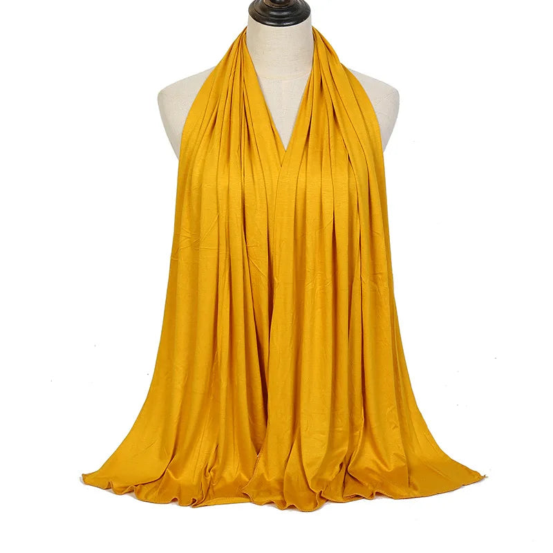 Hijab Jersey Coton Modal 170x60cm - Long Châle Musulman Turban Doux