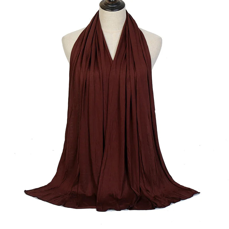 Hijab Jersey Coton Modal 170x60cm - Long Châle Musulman Turban Doux