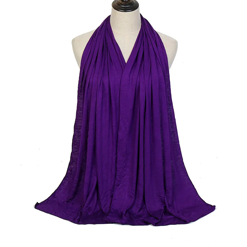 Hijab Jersey Coton Modal 170x60cm - Long Châle Musulman Turban Doux