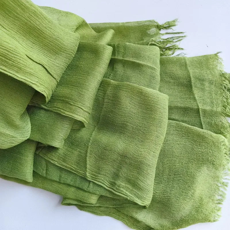 Foulard Viscose Coton avec Pompon - Hijab Musulman 61 Couleurs Unies