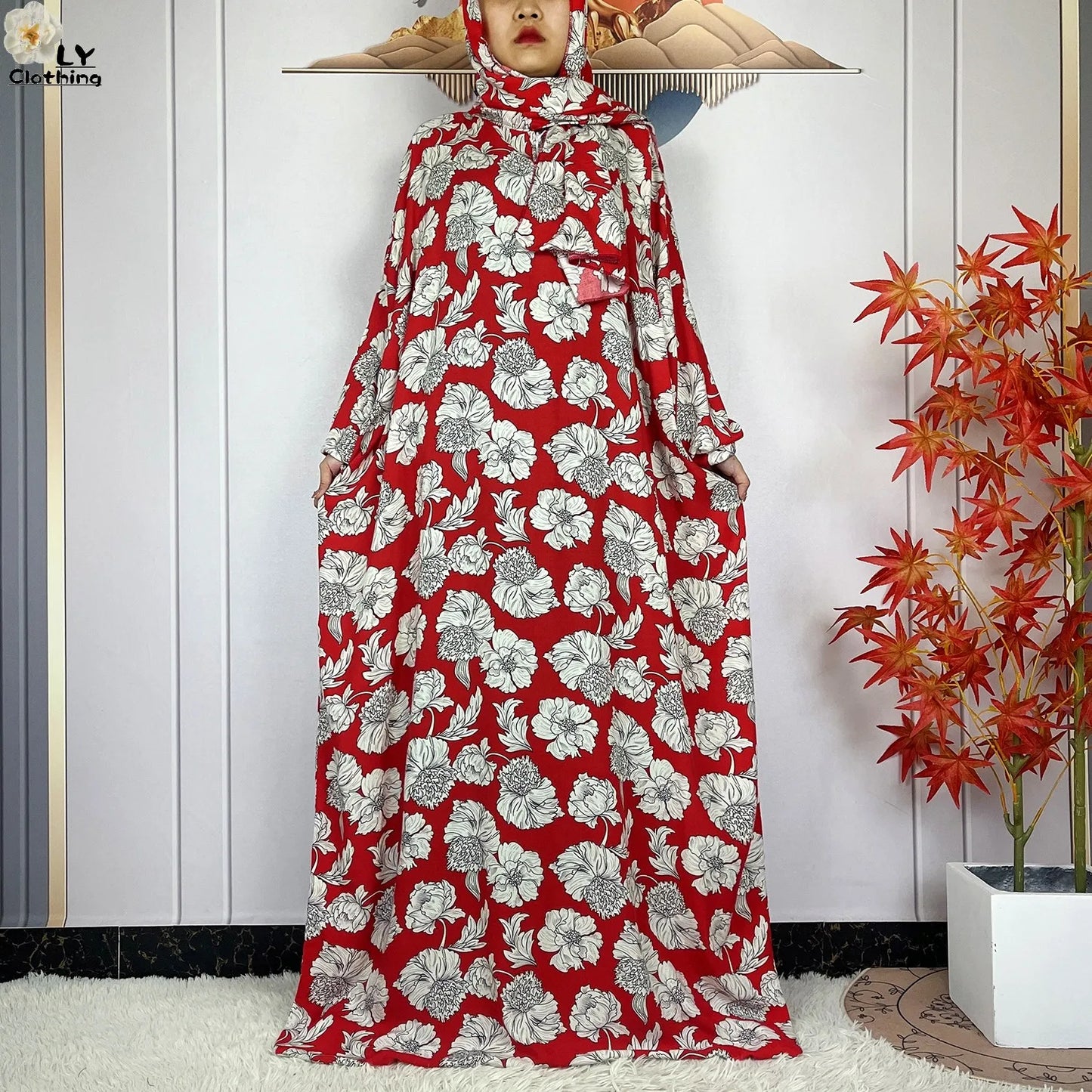 Abayas Musulmanes Ramadan Coton - Robes Prière Manches Longues