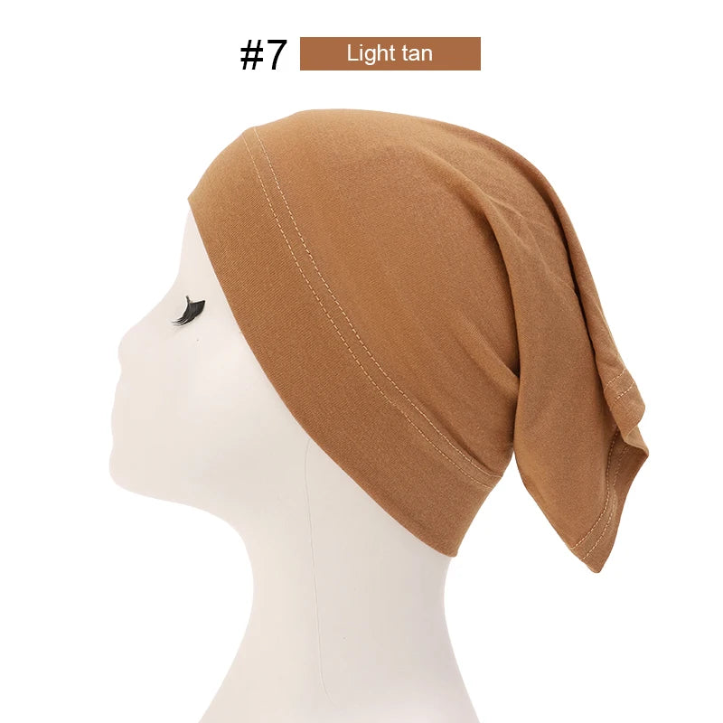 Hijab Casquettes Modal Coton - Sous-Écharpe Turban Islamique Femmes