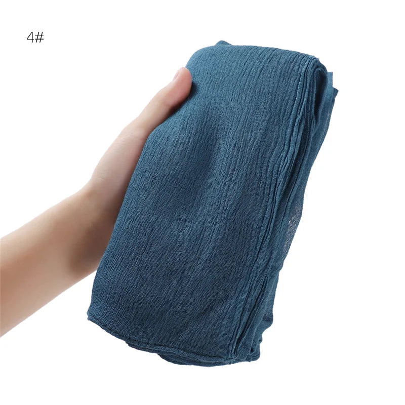 Écharpe Hijab à Plis Rayonne Coton - Turban Musulman Grande Taille