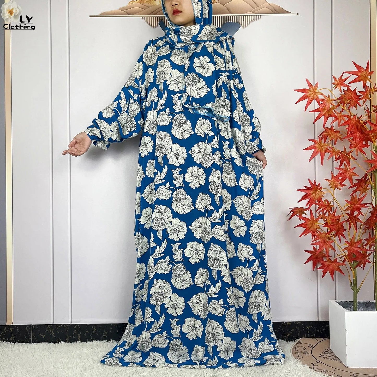 Abayas Musulmanes Ramadan Coton - Robes Prière Manches Longues