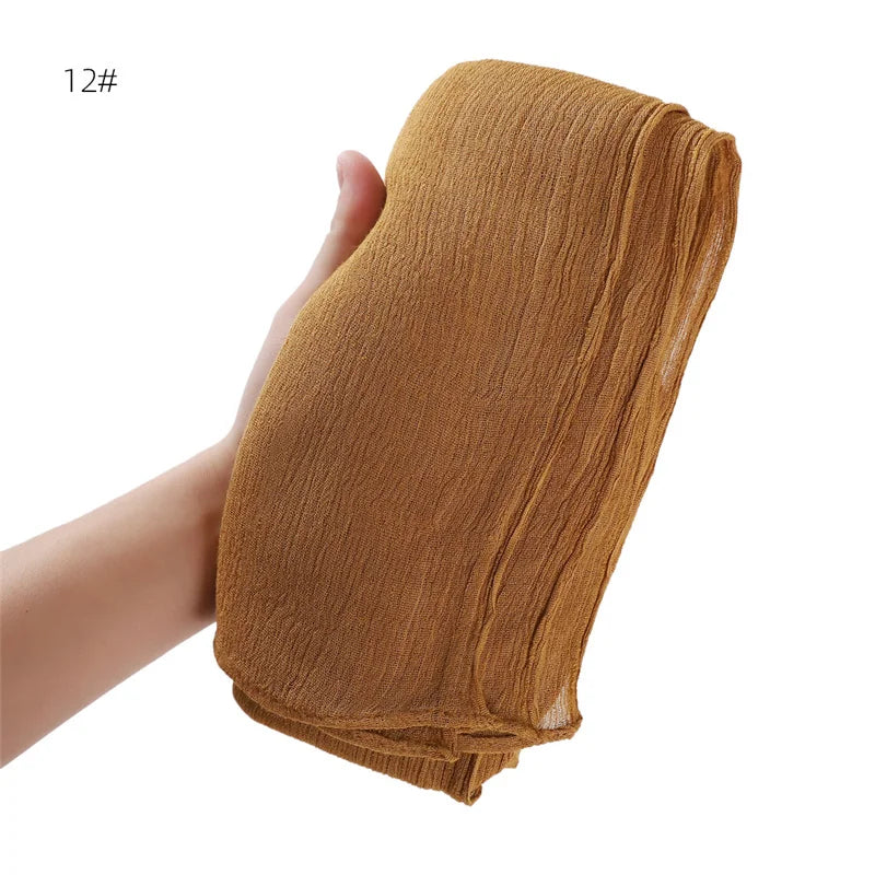 Écharpe Hijab à Plis Rayonne Coton - Turban Musulman Grande Taille