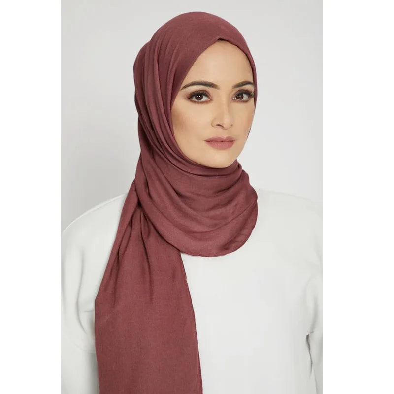 Hijab Jersey Coton Modal 170x60cm - Long Châle Musulman Turban Doux