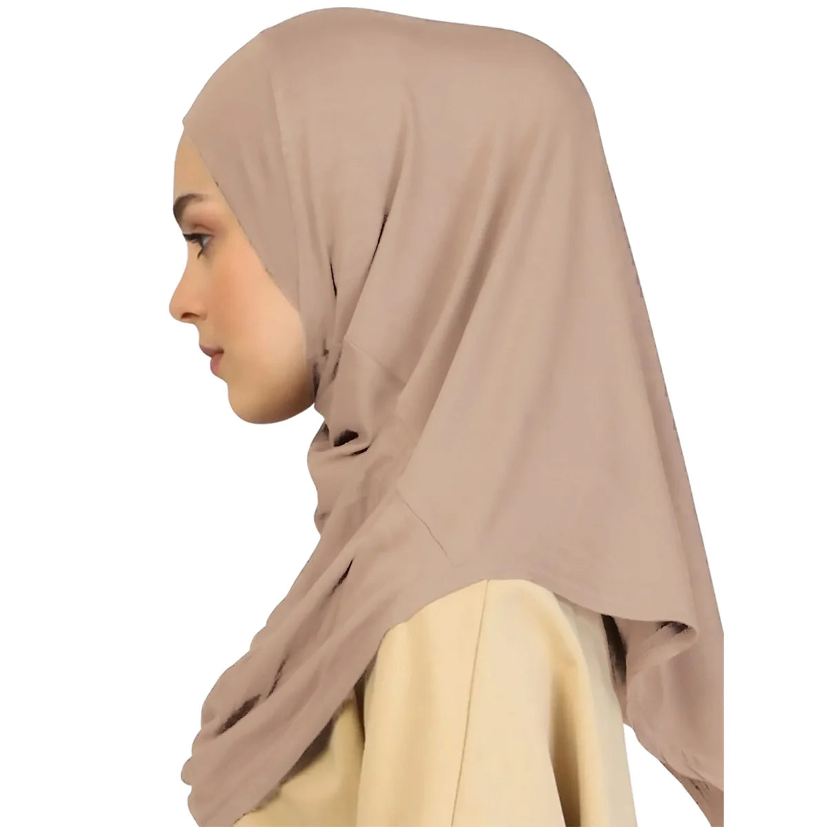 Modal Islamique Noir Hijab Abaya - Jersey Turban Enveloppe Instantanée