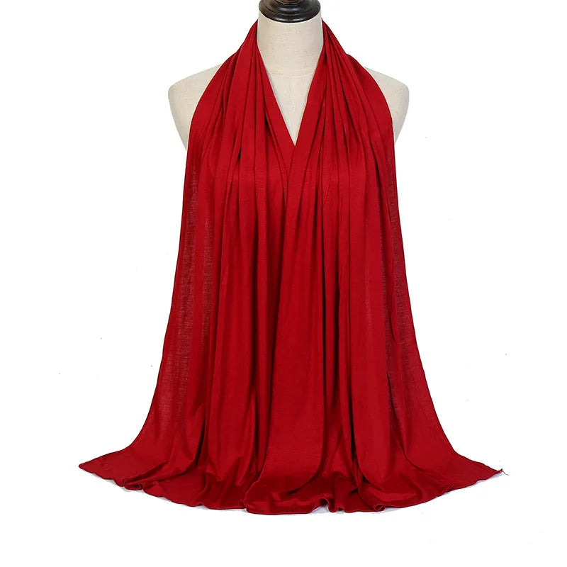 Hijab Jersey Coton Modal 170x60cm - Long Châle Musulman Turban Doux