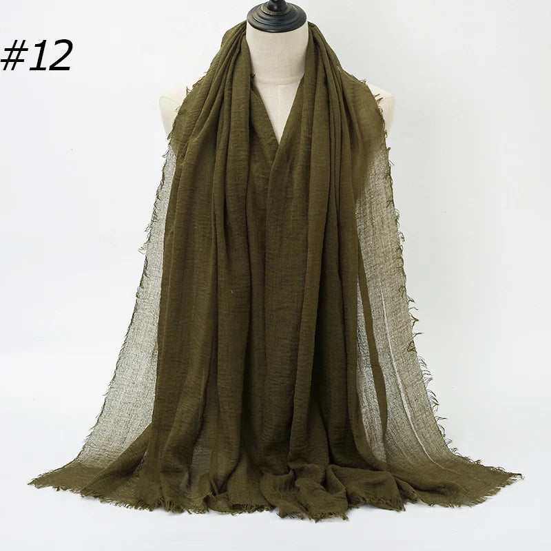 Foulard Hijab Coton Froissé - Bandana Turban Musulman Africain